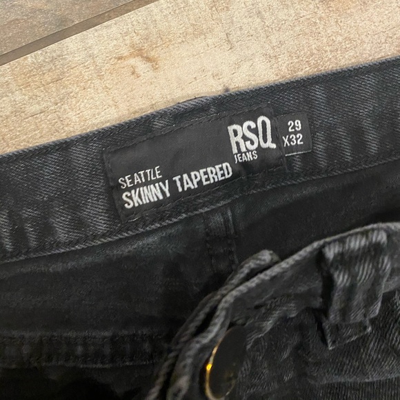 RSQ Skinny Tapered Distressed Jeans Black - Picture 4 of 6